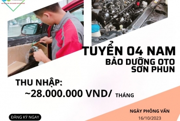 TUYỂN 4 NAM THỰC TẬP SINH BẢO DƯỠNG Ô TÔ - AICHI.