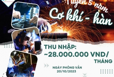 TUYỂN 05 NAM THỰC TẬP SINH CƠ KHÍ HÀN - TOYAMA