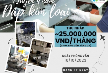 TUYỂN 09 NAM THỰC TẬP SINH DẬP KIM LOẠI - TOYAMA