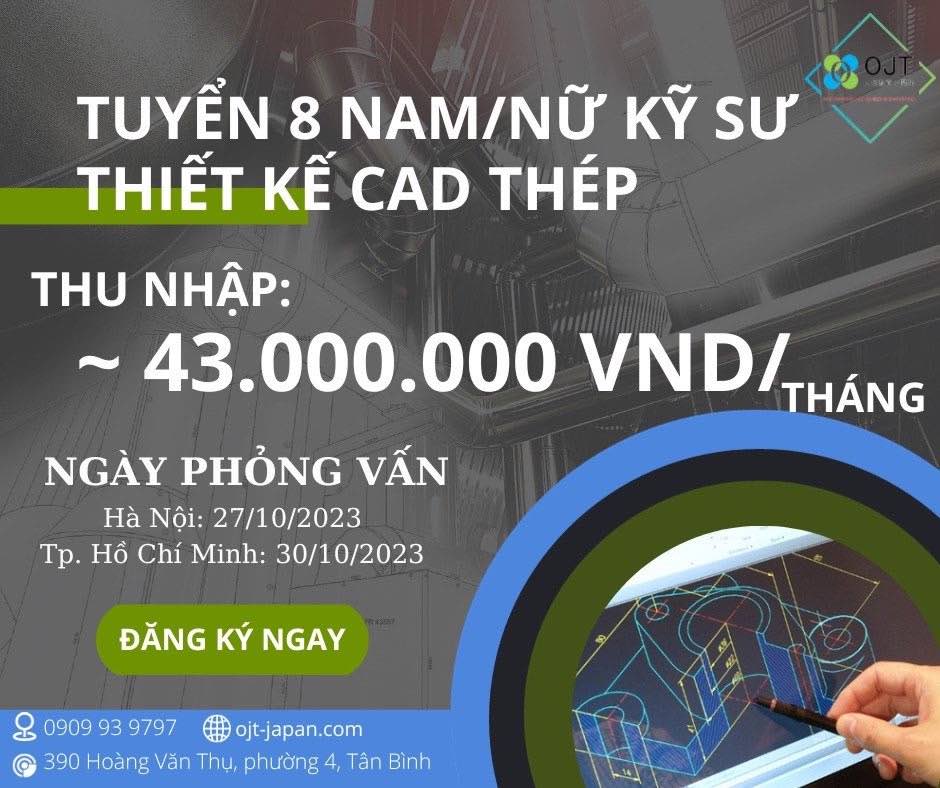 TUYỂN 08 NAM/NỮ KỸ SƯ THIẾT KẾ CAD THÉP - KUMAMOTO