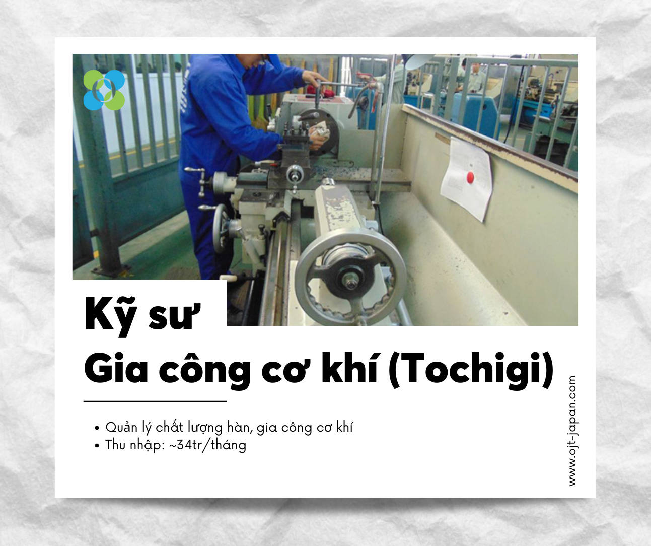 TUYỂN 05 KỸ SƯ GIA CÔNG CƠ KHÍ (TOCHIGI)