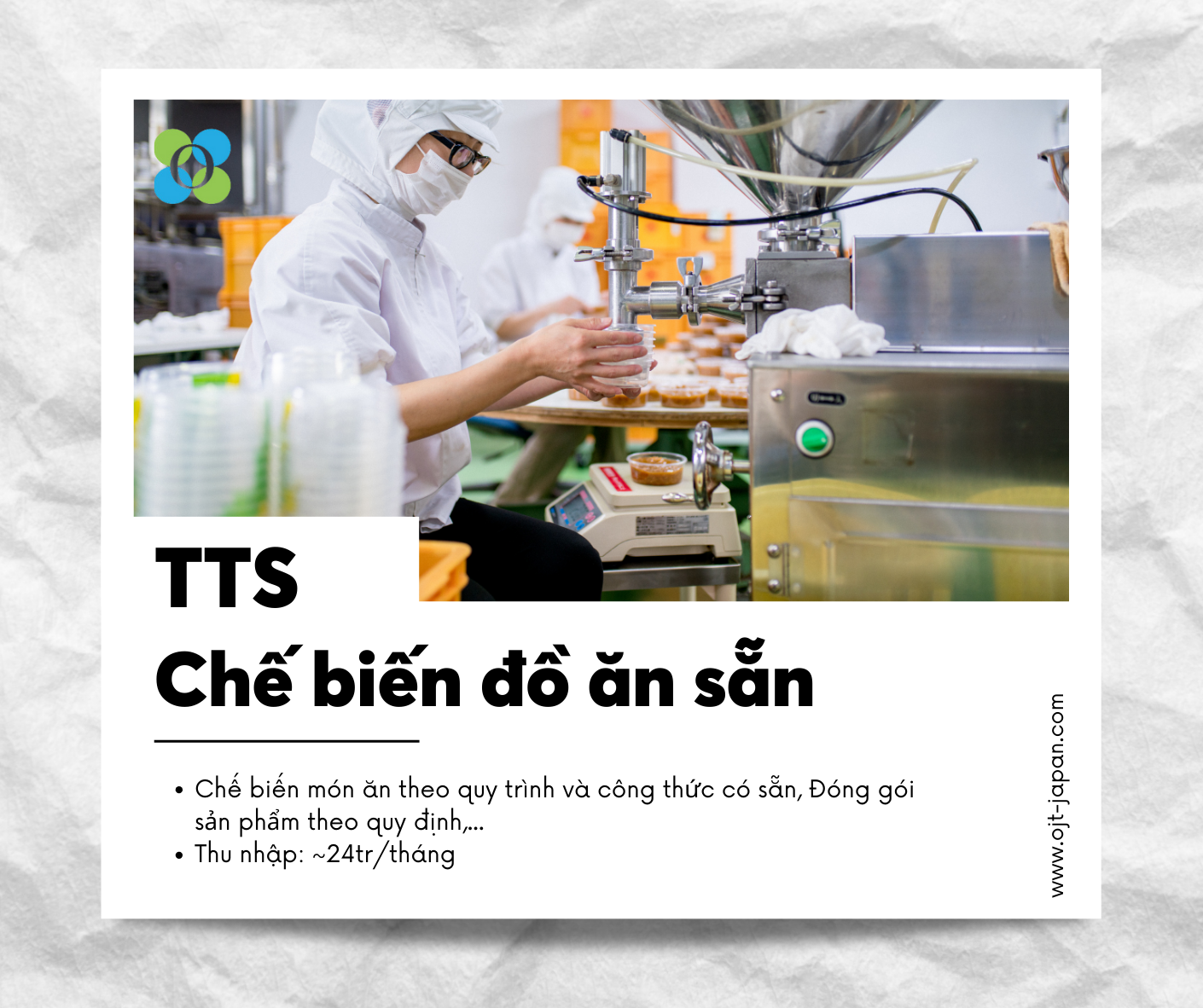 TUYỂN 24 NỮ THỰC TẬP SINH CHẾ BIẾN ĐỒ ĂN SẴN