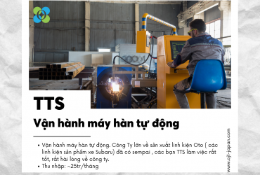 TUYỂN 08 NAM THỰC TẬP SINH VẬN HÀNH MÁY HÀN TỰ ĐỘNG